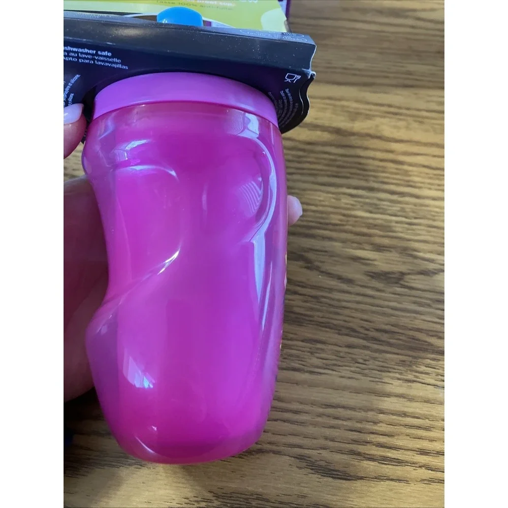 Tommee Tippee 9 fl oz Leak‎ Shake Proof Instulated Sporty Straw Spout Sippy Pink